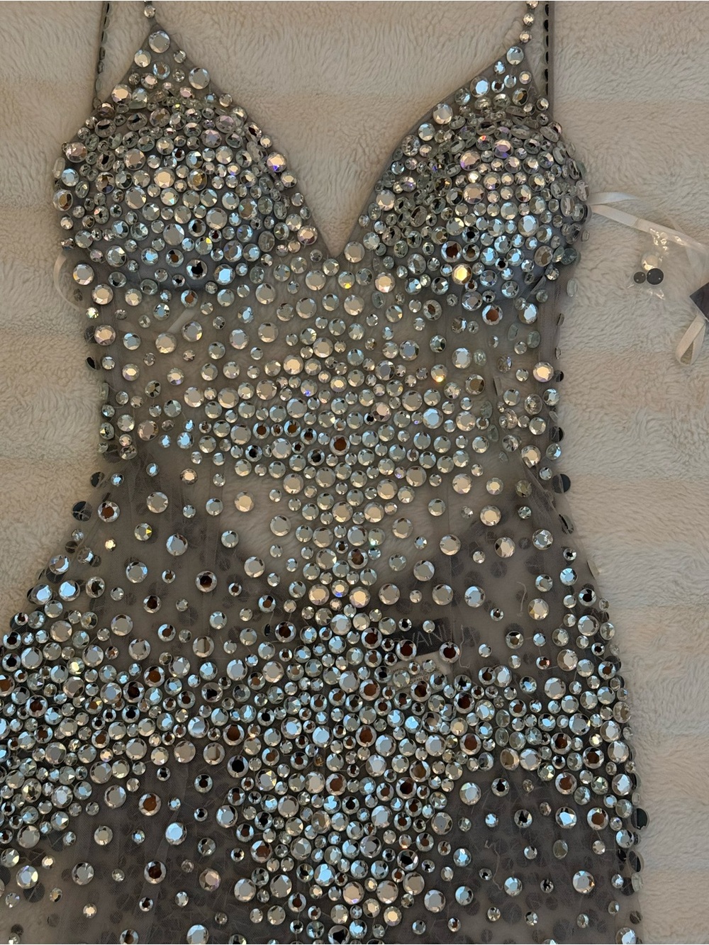 Jovani Silver Crystal-Embellished Dress - Picture 2 of 5